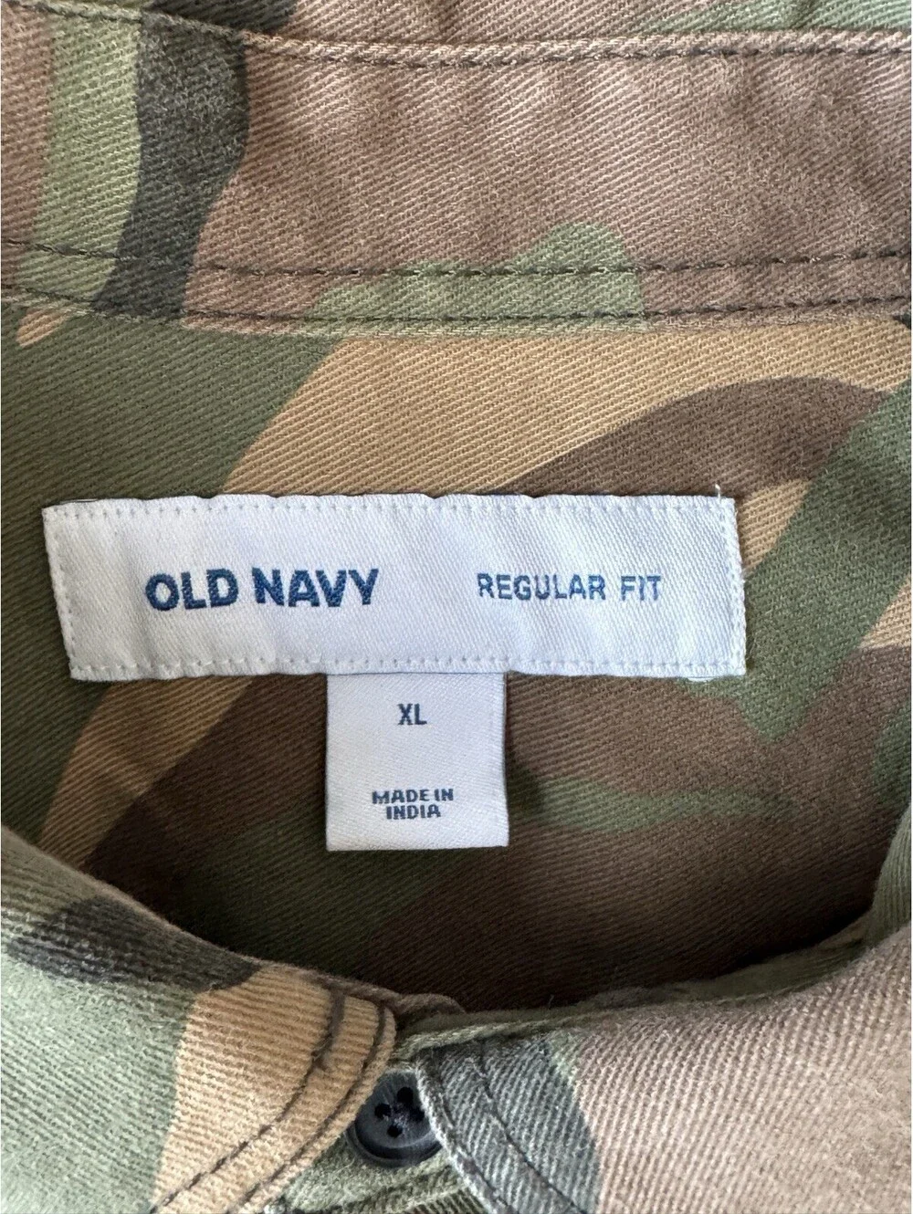Old Navy Camo Workwear Shirt Mens XL Heavy Cotton Button Up